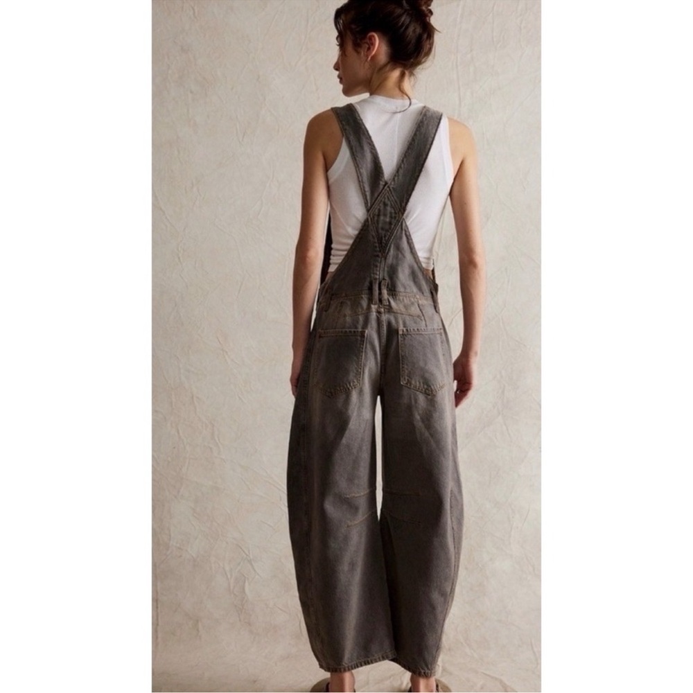 We The Free by Free People Good Luck Barrel Overalls, Archive Gray, NWT, XL - Picture 3 of 5